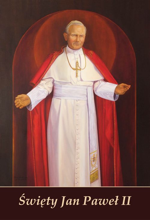 Św. Jan Paweł II. Obraz olejny (120x150 cm) namalowany 
przez Hannę Kuciel-Zając znajduje się w CE JP II w Gliwicach. Hanna Kuciel-Zając